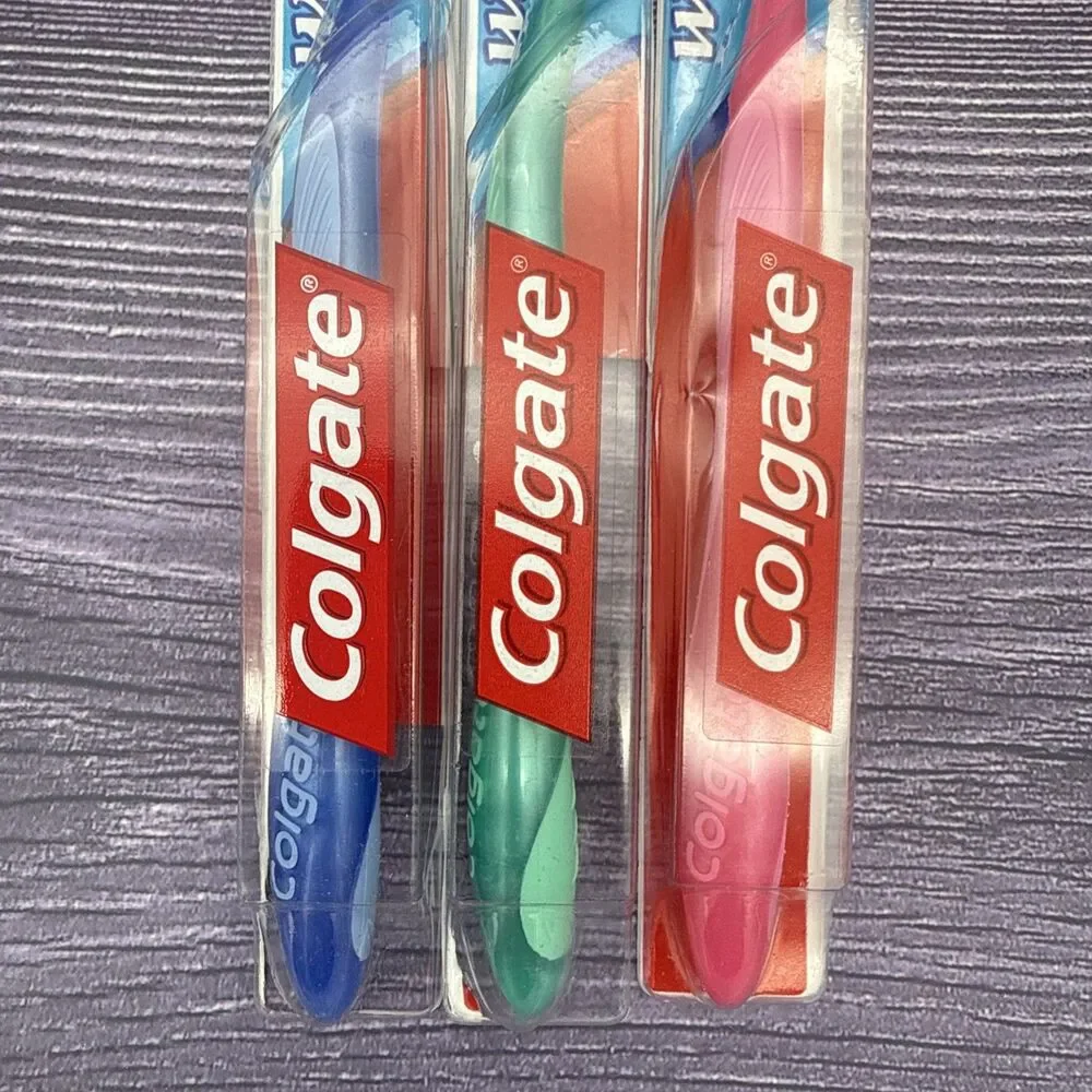 3 LOT Colgate Wave Soft FULL Head (55) Cleaning Tip Toothbrush Twisted Bristles